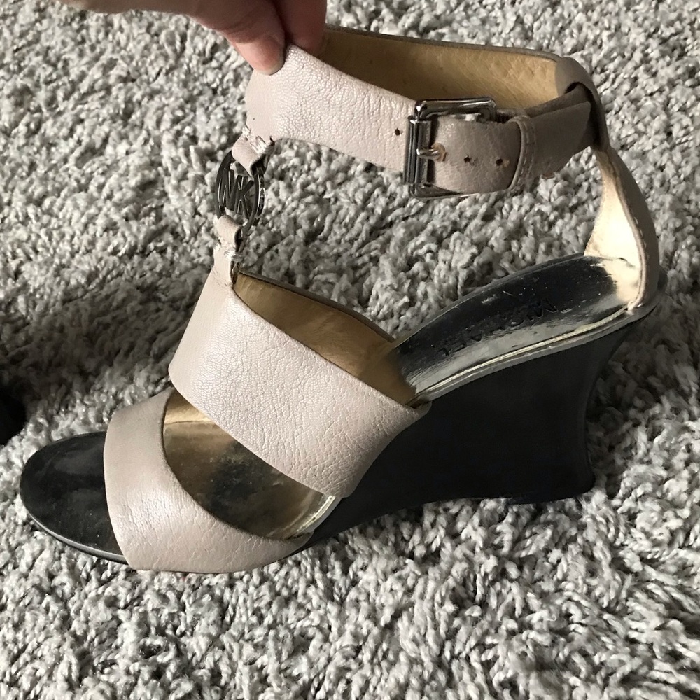 Michael Kors beige wedge sandal